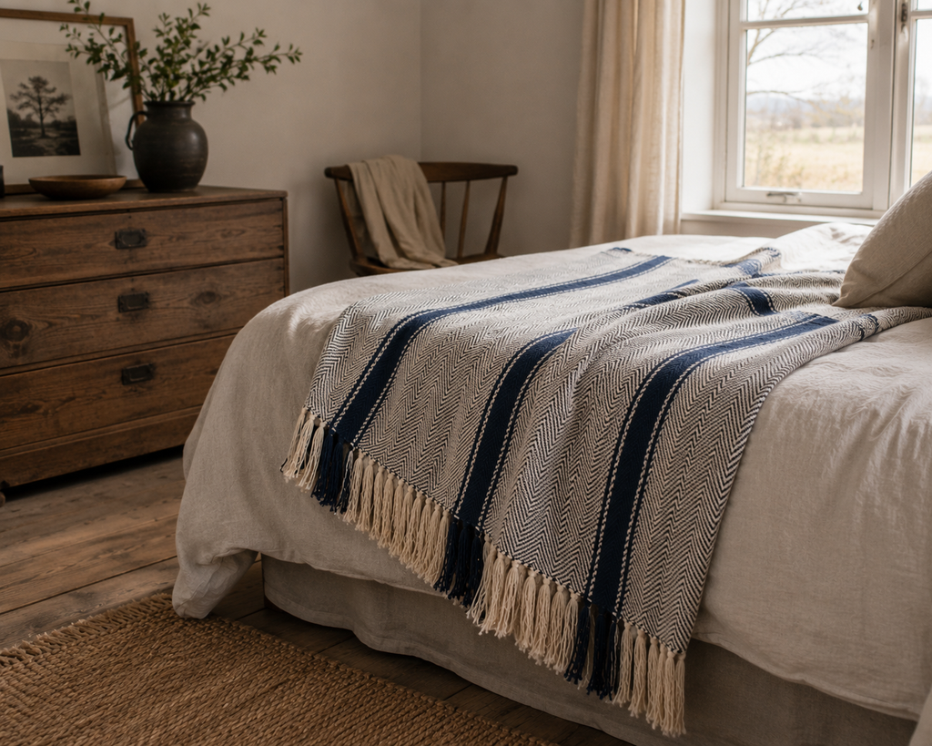The Loom Bedcover - Navy Blue