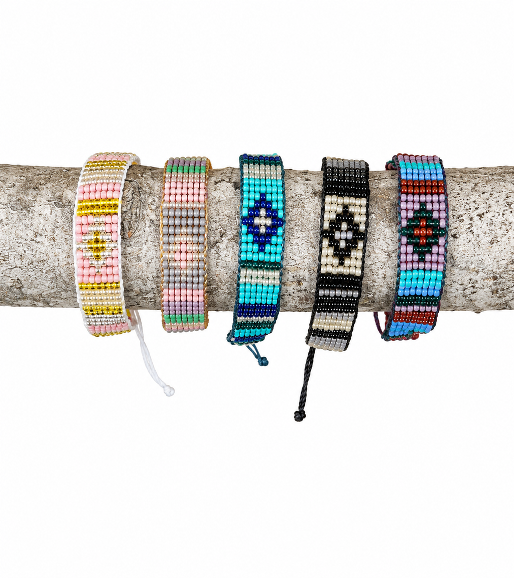 Shanga Beaded Bracelets - Diamond -  7 Rows