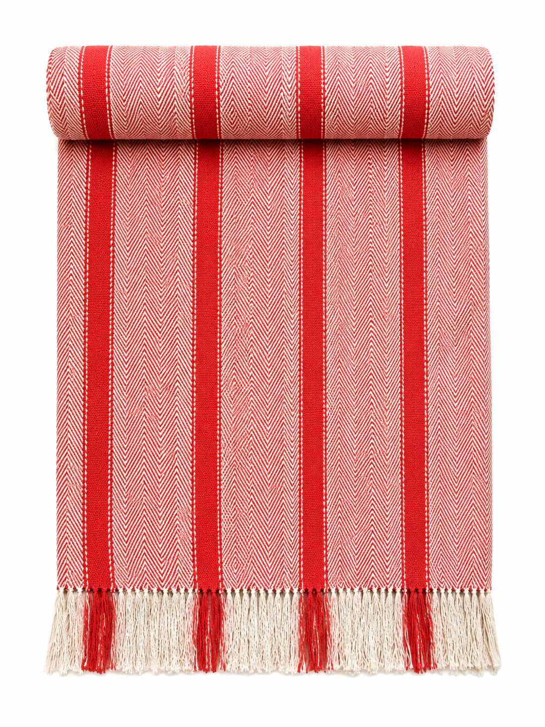 The Loom Throw - Coral Red