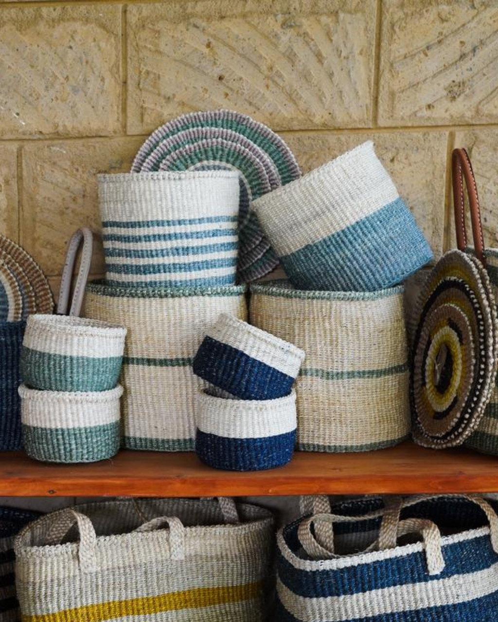 Asante Sisal Basket – Medium - Striped